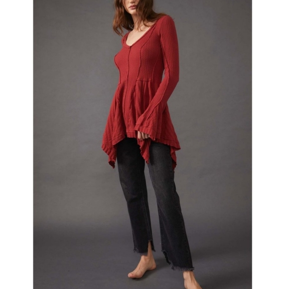 **1 XS Left!!**Free People Primrose Thermal/Faded Rust - Picture 9 of 12